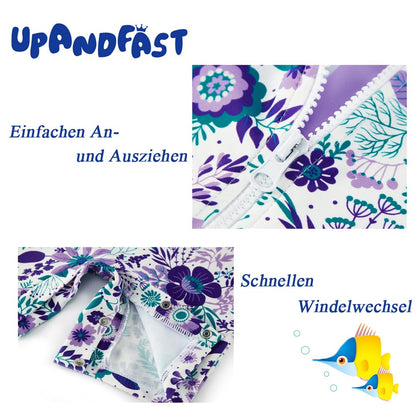 upandfast Baby Swimsuit with Buttons UV Protection Swimwear for Baby Girls 