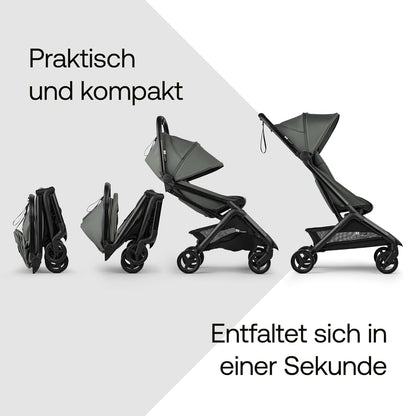 Bugaboo Butterfly 2 Reisebuggy Set – leichter, faltbarer Kinderwagen mit Sicherheitsbügel & Regenabdeckung – Handgepäckgröße, mit Liegefunktion – ab 6 Monaten bis 4 Jahre – Forest Green