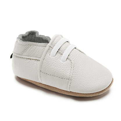 HMIYA Weiche Leder Krabbelschuhe Babyschuhe Lauflernschuhe mit Wildledersohlen für Jungen und Mädchen 0-6 Monate 6-12 Monate 12-18 Monate 18-24 Monate