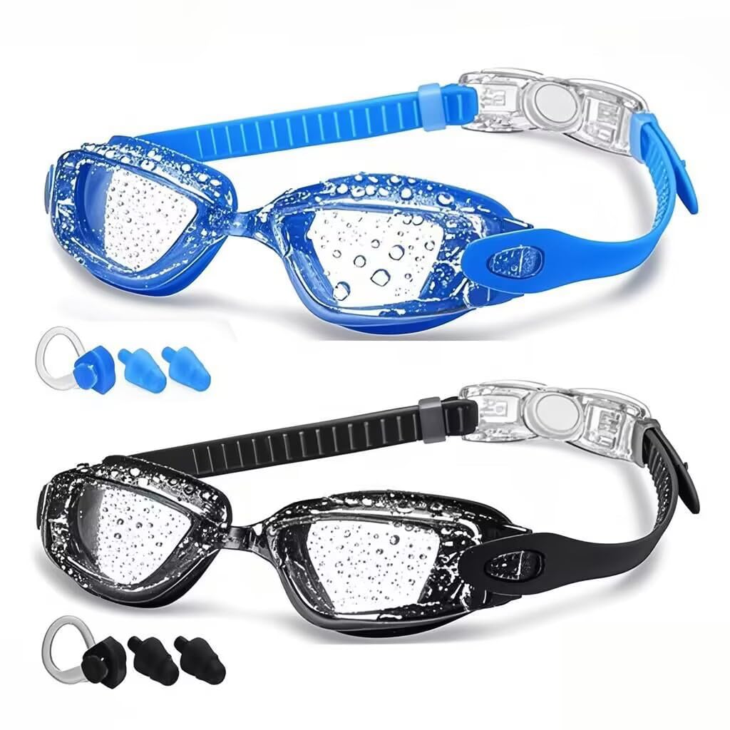 faliring Schwimmbrille Kinder, 2 Stück taucherbrille kinder Junior 3-15 Jahre, Gläsern Wassersport Schwimmbrillen Swimming Goggles Geschenke für Mädchen Jungen