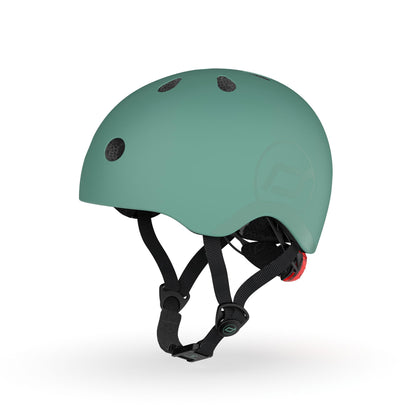 Scoot and Ride Baby Helmet with Adjustable Straps - Matte Finish - Small and Medium - Includes LED Safety Light and Soft Fleece Padding for Extra Protection