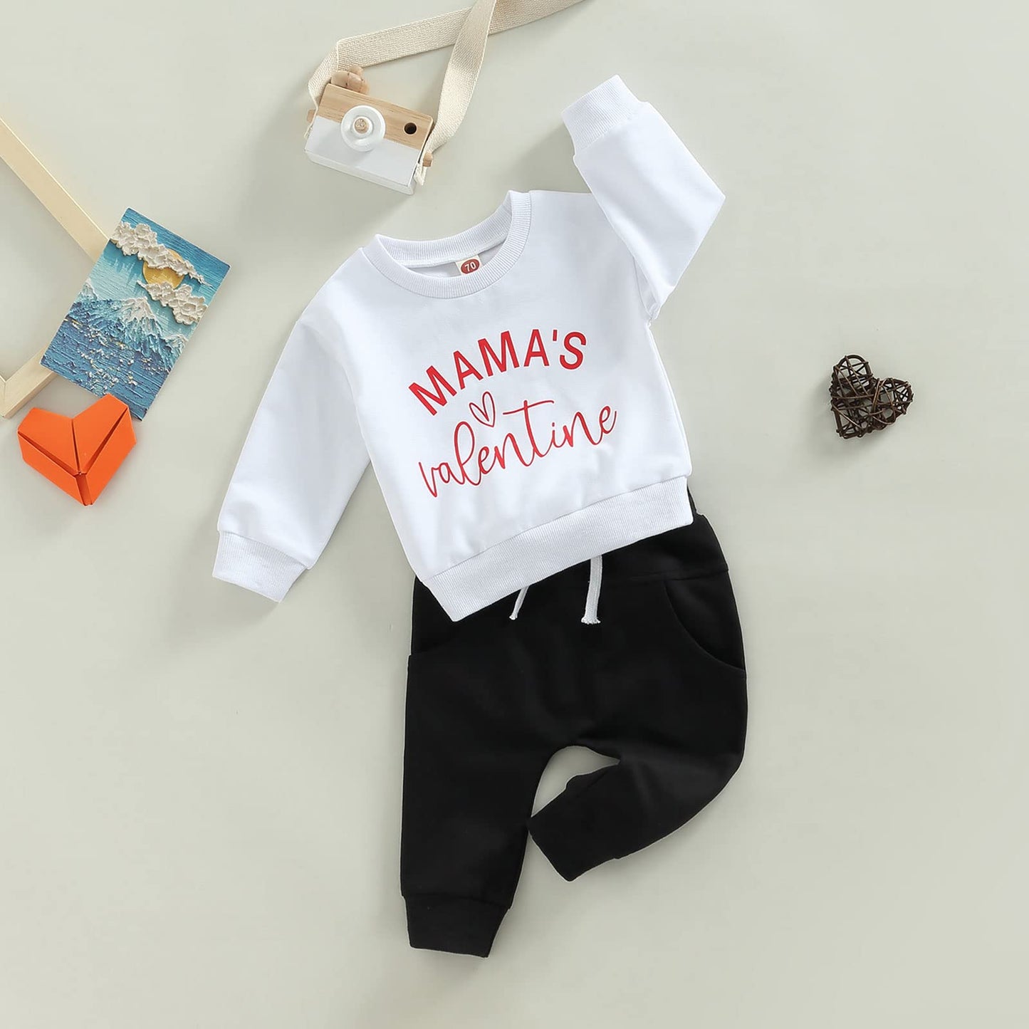 Baby Unisex Weihnachten 2-teilige Hosen Set Jungen Mädchen Weihnachten Outfit Langarm Lebkuchen Papas Mädchen Briefdruck Sweatshirt + Jogginghose Weihnachten Outfit Set Weihnachten Streetwear