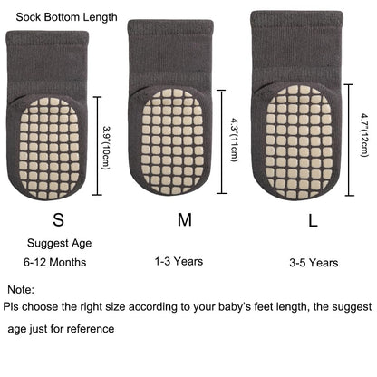 Rutschfeste Socken für Baby Mädchen Jungen 5 Paar Kinder Anti Rutsch Socken Sportsocken Stoppersocken
