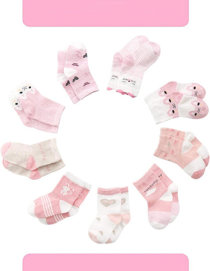 Rosa Baumwolle Baby Mädchen Socken,9 Paar Süß. Kleinkind Mä dchen Socken mit Griffen