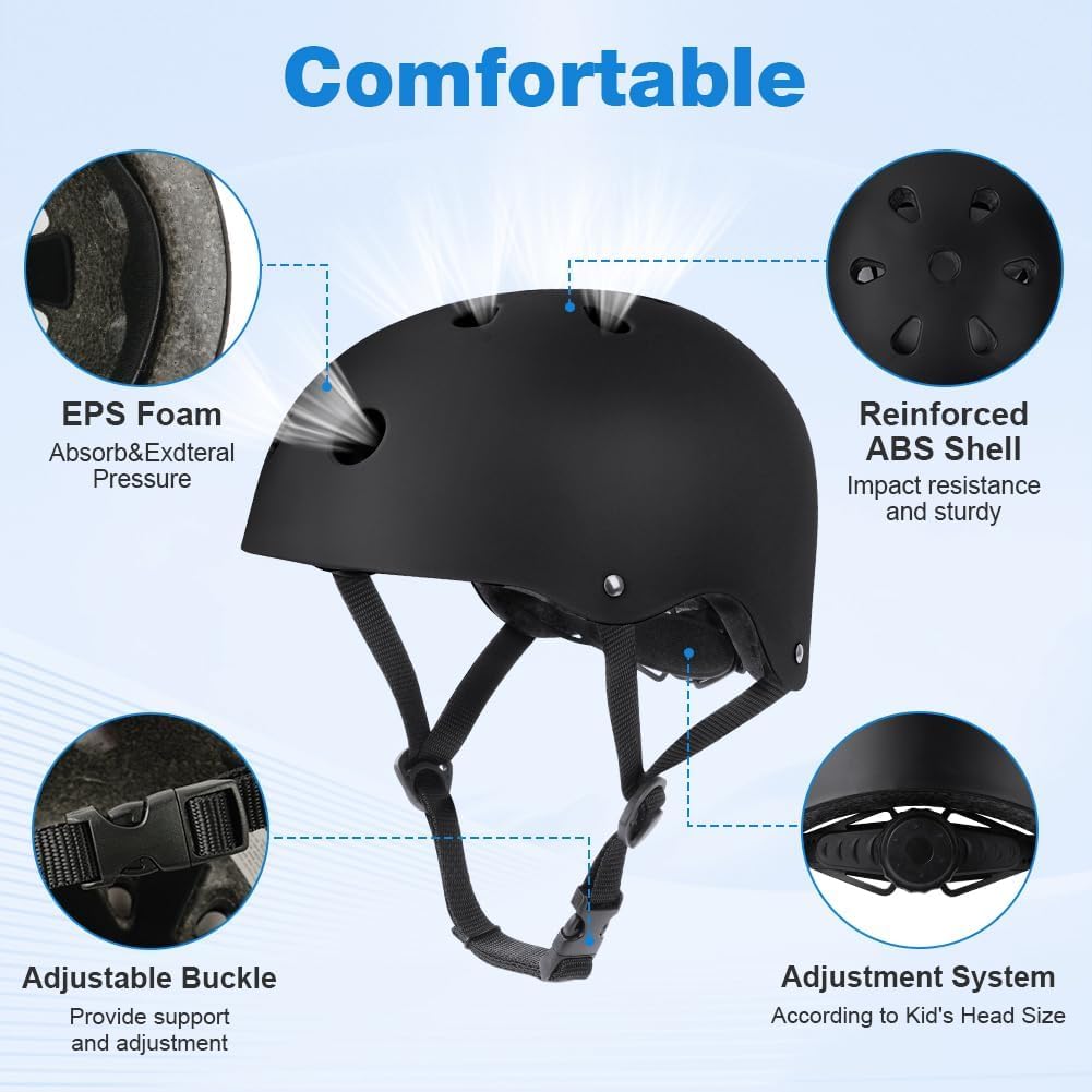 Flintronic Children's Bicycle Helmet, Children's Helmet, Bicycle Helmet for Children, Adjustable Skateboard Helmet for Bicycle, Skateboard, Scooter, Skating, Scooter, BMX for 2-13 Years