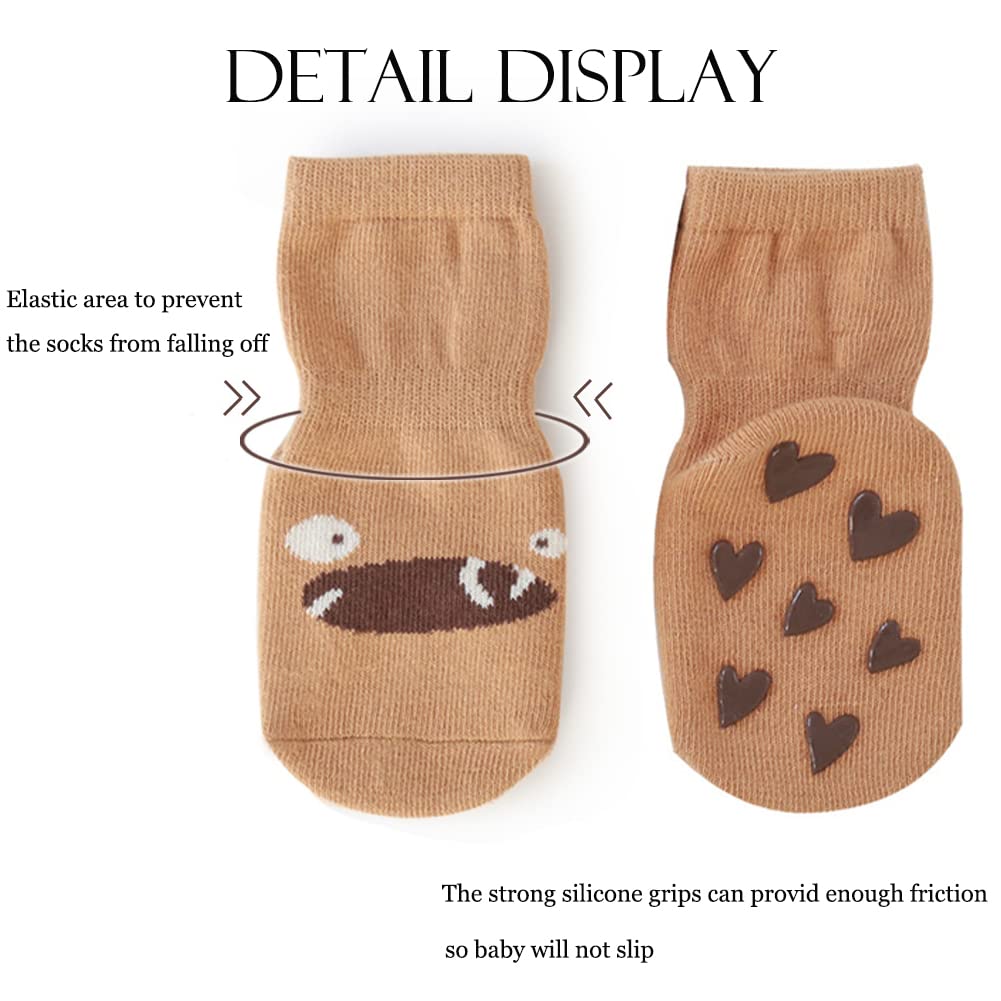 Rutschfeste Socken für Baby Mädchen Jungen 5 Paar Kinder Anti Rutsch Socken Sportsocken Stoppersocken