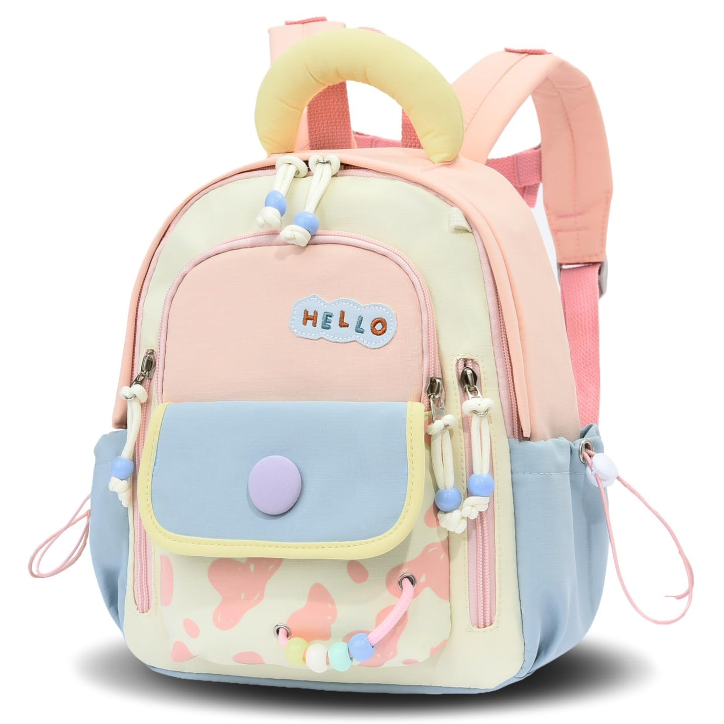 PROTAURI Kindergartenrucksack Mädchen 2-5 Jahre 8L 3D Eis, Dunkelrosa | mit Brustgurt wasserabweisend leicht atmungsaktiv ergonomisch Macaron-Farben