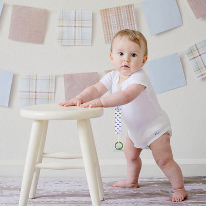Smlpuame Baby Schnullerkette Mädchen Junge,6 Stück BPA-Frei Schnullerband Stoff Mädchen Junge,Schnuller Kette Nuckelkette Passen Die Meisten Schnuller und Beißspielzeug,Dummy Clips für Baby (Tier)