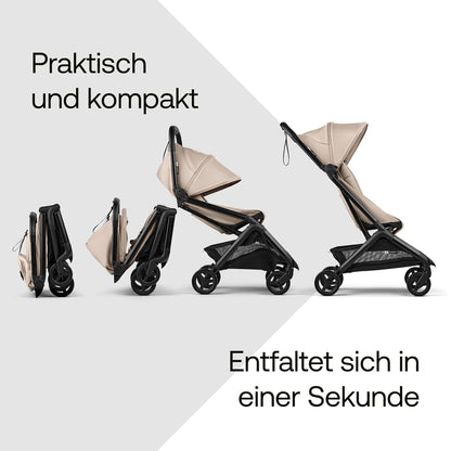 Bugaboo Butterfly 2 Reisebuggy Set – leichter, faltbarer Kinderwagen mit Sicherheitsbügel & Regenabdeckung – Handgepäckgröße, mit Liegefunktion – ab 6 Monaten bis 4 Jahre – Desert Taupe