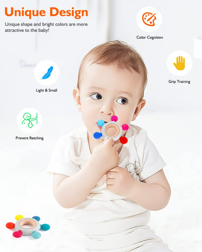 Beißring für Babys, Baby Zahnen Spielzeug aus Silikon, Ruder Greifling Beißspielzeug, BPA-frei Zahnen Nursing Zubehör für 3-6 6-12 Monate Kleinkinder, mädchen Junge Geschenk(Ruder B)