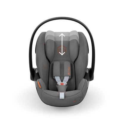 CYBEX Gold Babyschale Cloud G i-Size Comfort, Inkl. Neugeboreneneinlage, Ab Geburt bis ca. 24 Monate, Für Kinder ab 40 cm bis 87 cm, Max. 13 kg, Moon Black