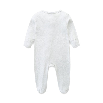 Baby Schlafanzug, Baby Strampler, Neugeborene Strampler Doppelreißverschluss, Baumwolle Langarm Schlafanzug Neugeborene, Schlafstrampler Pyjam Kleidung für Junge Mädchen 0-3 Monate