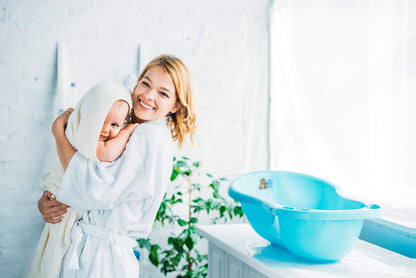 Baby Badewanne mit Gestell 4 Set TÜV Rheinland zertifiziert! Babybadewannen + Baby Badewannensitz +Abfluss + Gestell - Babywanne mit Ständer! Baby Pflegeset für Neugeborene.