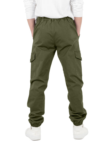 CAMLAKEE Kinder Jungen Cargohose Jogger Hose mit elastischem Bund