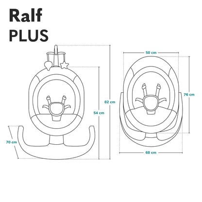 LIONELO Ralf 2-in-1 baby bouncer and recliner, remote control, 12 melodies, two rocking directions, 5 rocking speeds, locking, backrest adjustment, timer, quiet operation 