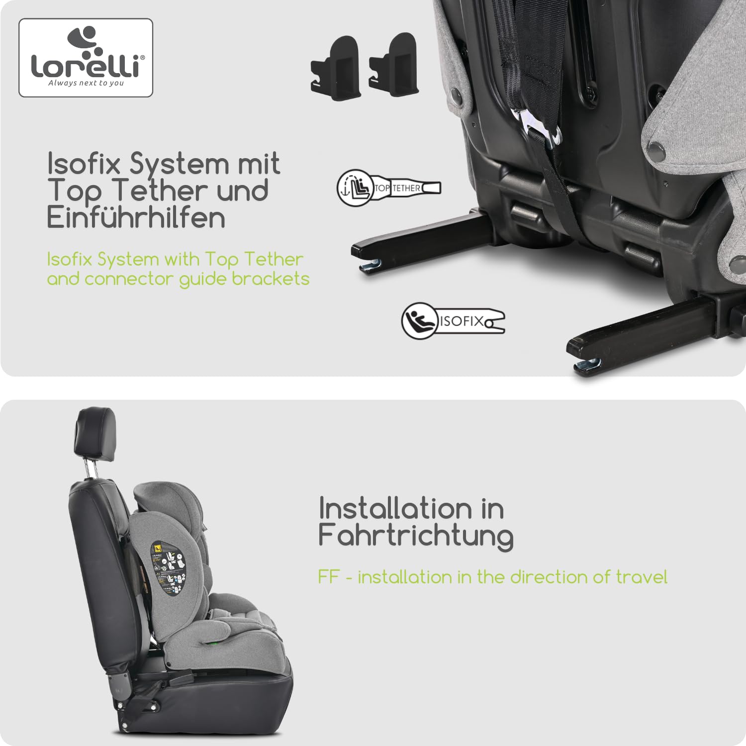 Lorelli Auto Kindersitz Rio mit Isofix, i-Size 76-150 cm, Mitwachsender Autositz für Kinder, Babysitz, Autokindersitz, Verstellbare Kopfstütze, 5-Punkt-Sicherheitsgurt, Ginger - Meloni2