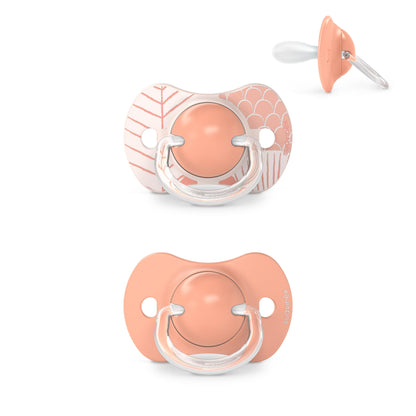 Suavinex, Set mit 2 Schnullern für Babys 0-6 Monate, Symmetrisch, Super weich und flexibel, Dreams Pink, 2er-Pack