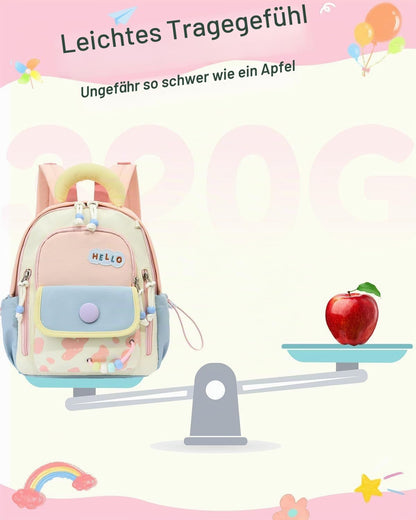 PROTAURI Kindergartenrucksack Mädchen 2-5 Jahre 8L 3D Eis, Dunkelrosa | mit Brustgurt wasserabweisend leicht atmungsaktiv ergonomisch Macaron-Farben
