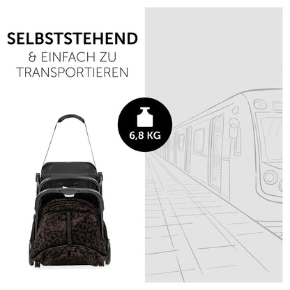 hauck Travel N Care, Dark Olive - Reise Buggy für Kinder ab Geburt bis 22 kg - mit Liegefunktion - Leicht 6,9 kg & Kompakt - Klein Zusammenklappbar - UPF 50+ - EVA Räder - Korb bis 3 kg