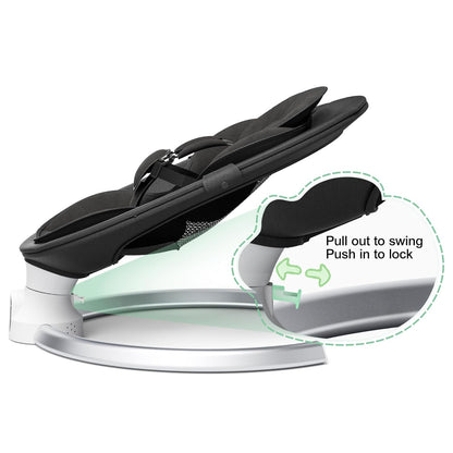 Ixdregan Electric Baby Rocker - App & Remote Control Baby Swing Electric with 3 Timers, 5 Swing Speeds, 10 Music, Bluetooth Connection, Soft Padded Baby Rocker (App Black)