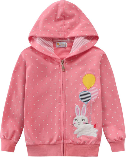 EULLA Children's Girls' Zip Up Hoodie Sweat Jacket Hooded Jacket Hooded Jacket Hoodie Long Sleeve Cotton Unicorn Pullover Hoodie Sweatshirt with Zip 92 98 104 110 116 122