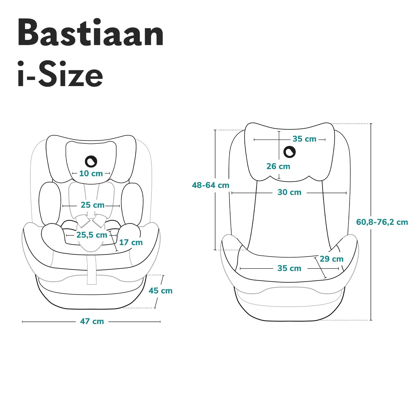 LIONELO Bastiaan i-Size One 360o drehbarer Autositz für Kinder von 40-150 cm, Montage in Fahrtrichtung und entgegen der Fahrtrichtung möglich, ISOFIX Pas TopTether Einstellbare Rückenlehne