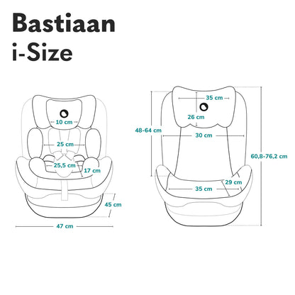LIONELO Bastiaan i-Size One 360o drehbarer Autositz für Kinder von 40-150 cm, Montage in Fahrtrichtung und entgegen der Fahrtrichtung möglich, ISOFIX Pas TopTether Einstellbare Rückenlehne