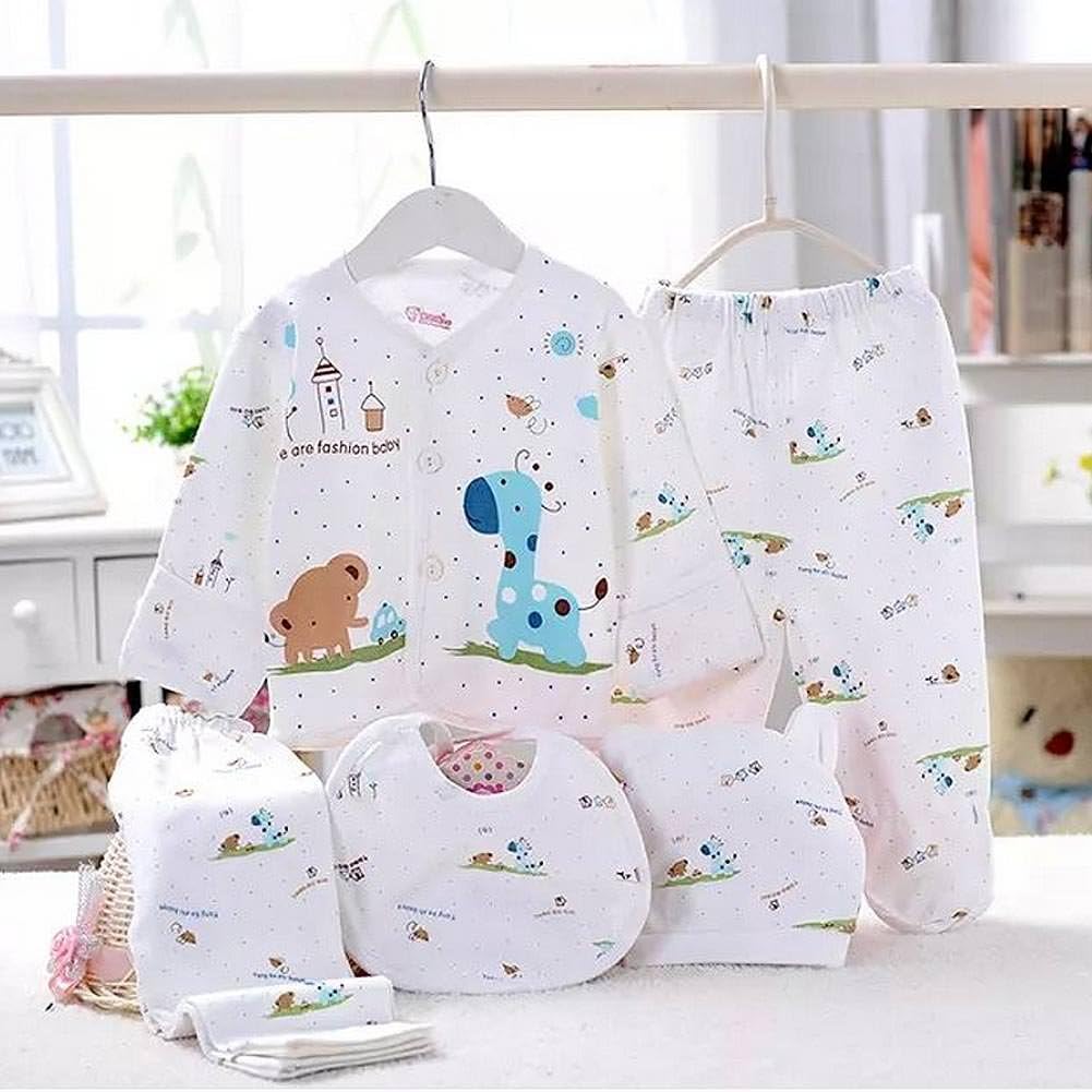 5 Stück Neugeborenen 0-3 M Jungen Mädchen Baby Baumwolle Kleidung Tops Hut Hosen Anzug Outfit Sets Eine Größe
