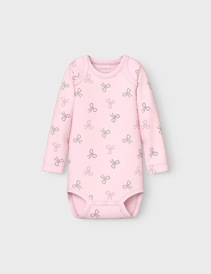 NAME IT Baby Nbfbody 3P LS Barely Pink Bow Noos (3er-Pack)