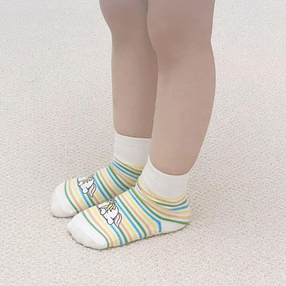 Pack of 5 Baby Toddler ABS Non-Slip Socks, Trainer Socks, Animal Motifs, Cotton