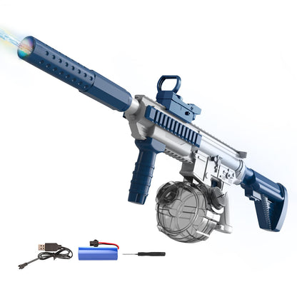 Elektrische Wasserpistole Sehr Stark Wassermaschinenpistole mit Wiederaufladbare Batterie Squirt Gun Wasser Spielzeug bis zu 20ft,Outdoor Water Gun Schießspiel für Erwachsene and Kinder (Blau)