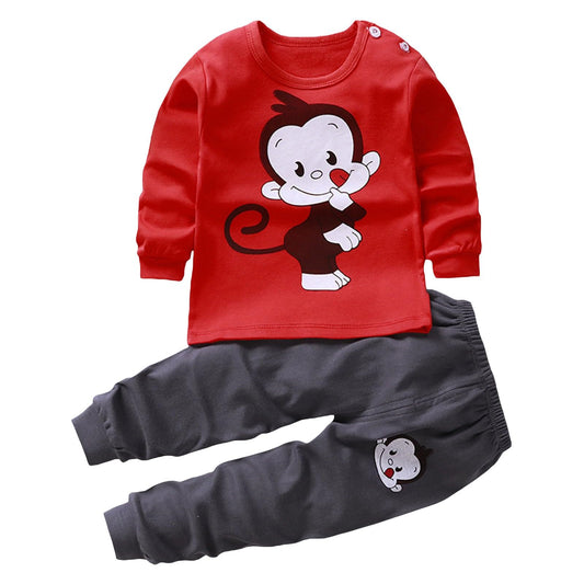 ZTFYKLIN Langärmlige Oberteile und Hosen mit Animal-Print für, und Mädchen, lockerer Loungewear-Anzug für 0 bis 9 Daddys Girls Outfit Mädchen Baby Kleidung Baby Set Junge Newborn