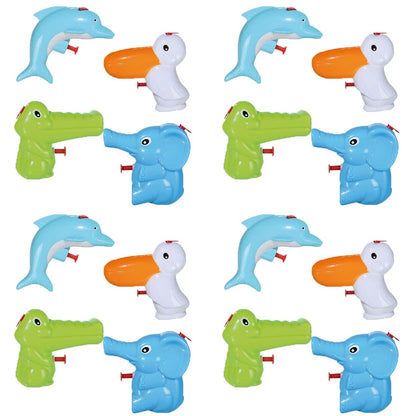 Bada Bing 4er Set Wasserpistole Tiere für Kinder Spritzpistole Kleinkind süß klein Kindgerecht Kindergeburtstag Geschenk Mitbringsel Spielzeug Wasserspritze Sommer Pelikan Elefant Delfin Krokodil 92