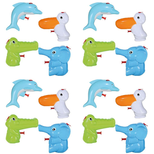 Bada Bing 4er Set Wasserpistole Tiere für Kinder Spritzpistole Kleinkind süß klein Kindgerecht Kindergeburtstag Geschenk Mitbringsel Spielzeug Wasserspritze Sommer Pelikan Elefant Delfin Krokodil 92