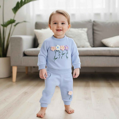 Beauace 2pcs Baby Girl Clothes 3D Floral Print Outfit Long Sleeve Shirt + Trousers Newborn Baby Clothing Clinder Autumn Baby Set