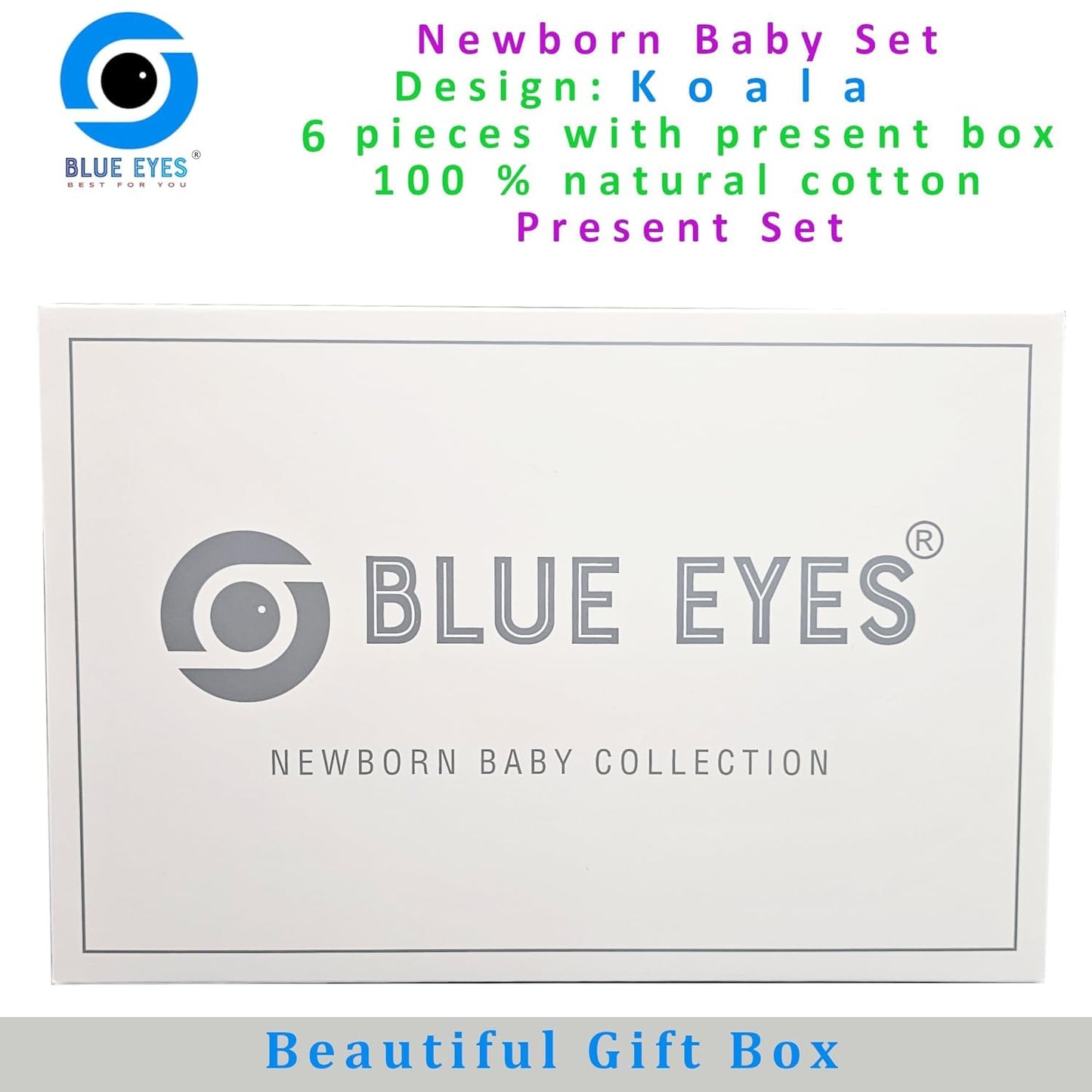 Newborn Baby Gift Set 100% Natural Cotton First Equipment Unisex Clothing Gift Set Baby Equipment for Babies 0-4 Months, koala