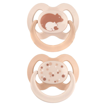 babynova Silikon Schnuller 2er-Set mit Sterilisationsbox - Schnuller Größe 1, 0-6 Monate - kiefergerechter Nuckel – BPA-frei – Made in Germany - Elefanten