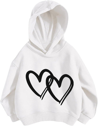 Pullover Mädchen Hoodie Niedlicher Katzen-Druck Lässig Locker Kapuzenpullover Frühling Herbst Langarm Pullover Sweatshirt mit Kapuzen Langarmshirt Oberteile für 3-12 Jahre