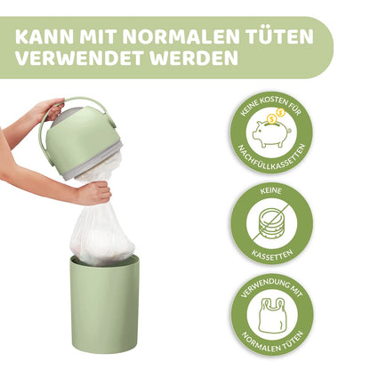 Chicco Windeleimer Odour Off, geruchsdichtes System, platzsparender Baby Windeleimer mit Deckel, einfach zu benutzen und zu reinigen, Ohne Nachfüllkassetten, funktioniert mit herkömmlichen Tüten