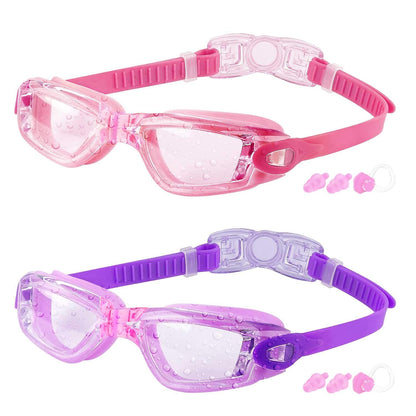 COOLOO Schwimmbrille Kinder, 2 Stück Schwimmbrille für Kinder Kind Jungen Mädchen Junior 3-15 Jahre,Anti-Fog,Kein Auslaufen