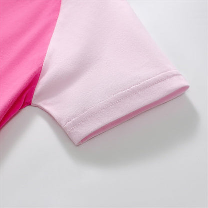 Kleinkind Mädchen Kurze Ärmel Ostern Kleid Baumwolle lässig Jersey Shirt Playwear Applique Kleid