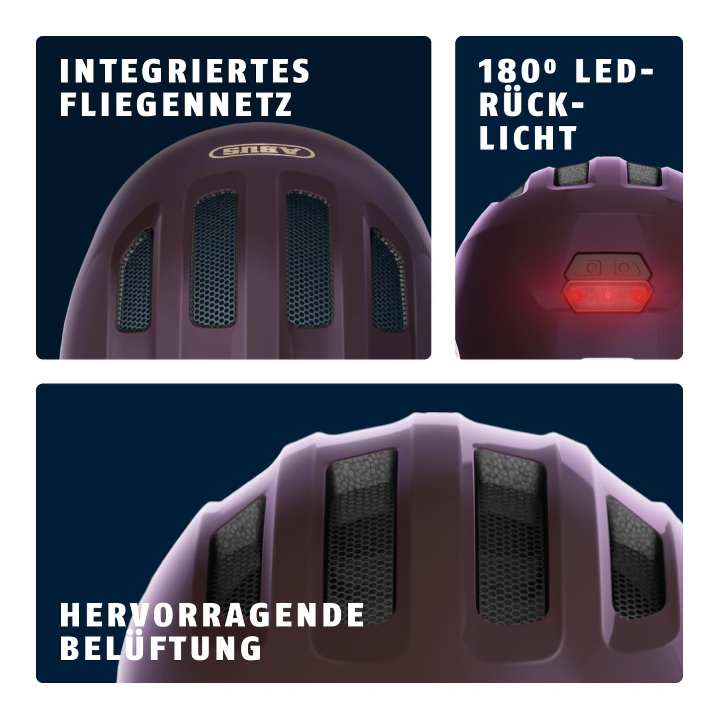 ABUS Kinderhelm Smiley 3.0 ACE LED - Fahrradhelm mit Licht