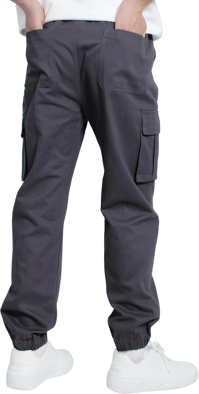 LAUSONS Pants for Boys Cargo Pants Children's Pants Cargo Jogging Pants Leisure Pants with Elastic Band 