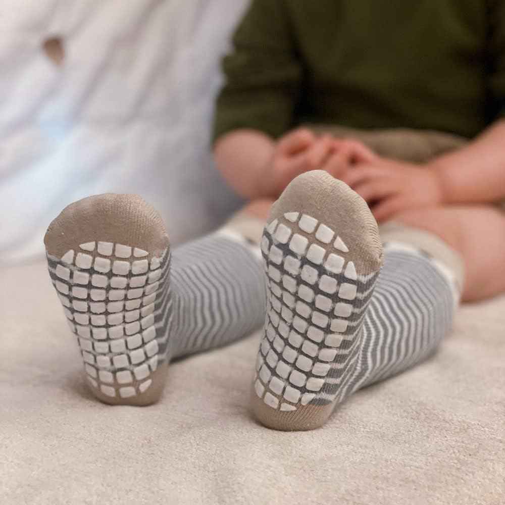 Pack of 6 Baby Toddler ABS Non-Slip Socks Knee-Length Knee Socks Cotton