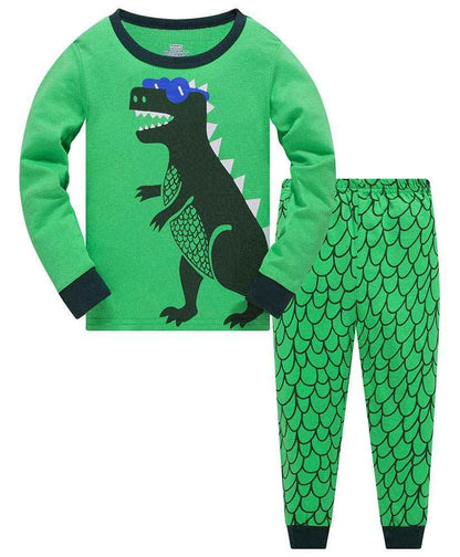 TEDD Boys’ Pyjamas, Dinosaur Long-Sleeve Two-Piece Pyjamas, Kids’ Cotton Pyjama Set, Winter, Christmas Sleepwear, Size 1–12 Years
