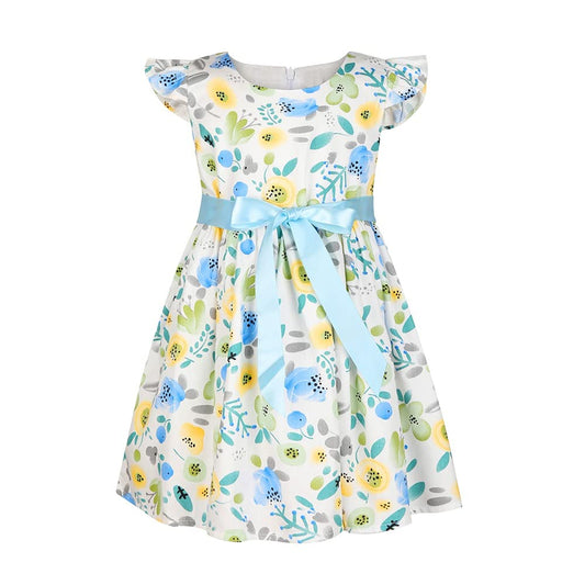 SMILING PINKER Girls Dress Cotton Flower Summer Party Girls Dresses