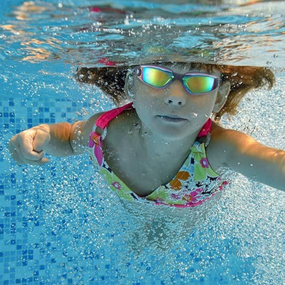 faliring Schwimmbrille Kinder, 2 Stück taucherbrille kinder Junior 3-15 Jahre, Gläsern Wassersport Schwimmbrillen Swimming Goggles Geschenke für Mädchen Jungen