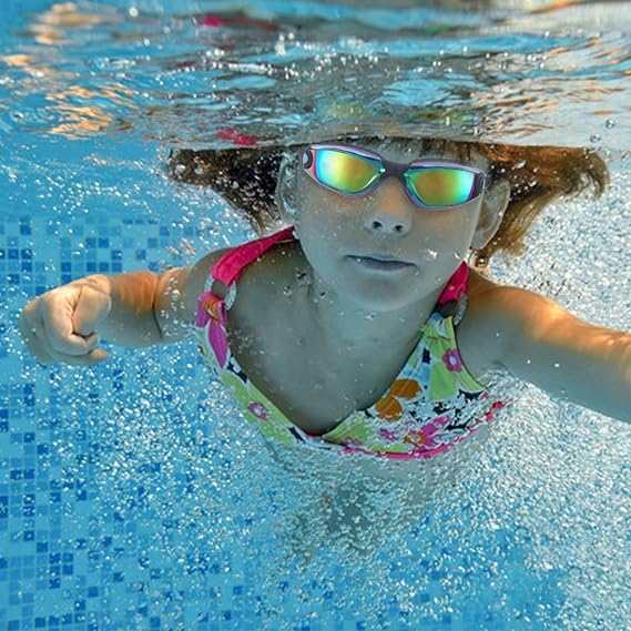 faliring Schwimmbrille Kinder, 2 Stück taucherbrille kinder Junior 3-15 Jahre, Gläsern Wassersport Schwimmbrillen Swimming Goggles Geschenke für Mädchen Jungen