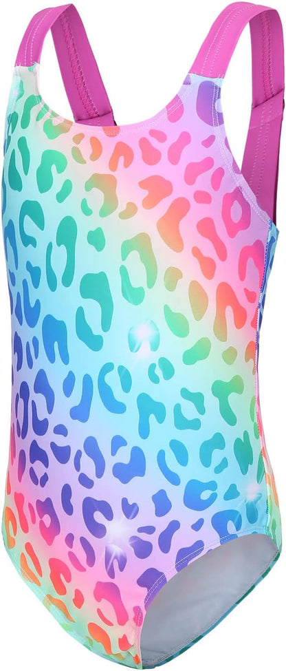 Swimsuit Girls Children One-Piece Swimwear Girls Teenagers Hawaii Elastic Wide Straps Swimsuit 110-164 / 6-16 Years