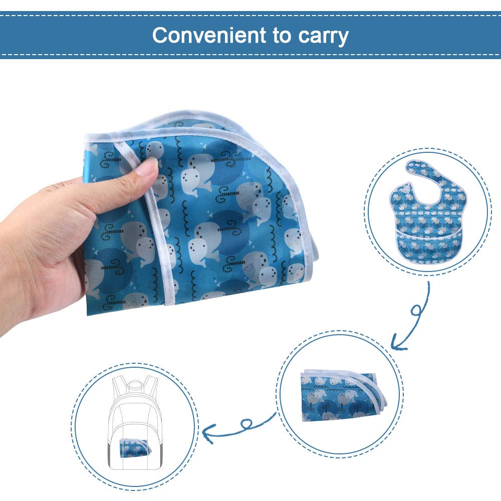 Vicloon Baby Bibs, 10 Pack Soft Absorbent and Waterproof Bibs Dribble Bibs Burp Cloths Baby with Snap Fastener for Baby Boys and Girls Toddlers 